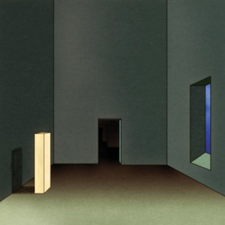 Modern interior with a light fixture and a window.