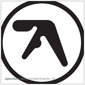 Black logo of Aphex Twin in a circle with text below