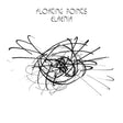 Album cover with abstract black line art and 'Floating Points Elaenia' text on a white background