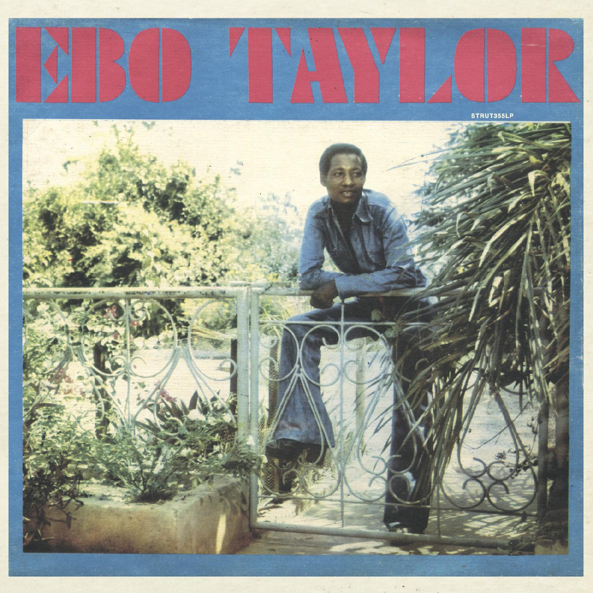 Album cover with 'Ebo Taylor' at the top, featuring a person sitting on a balcony with plants.