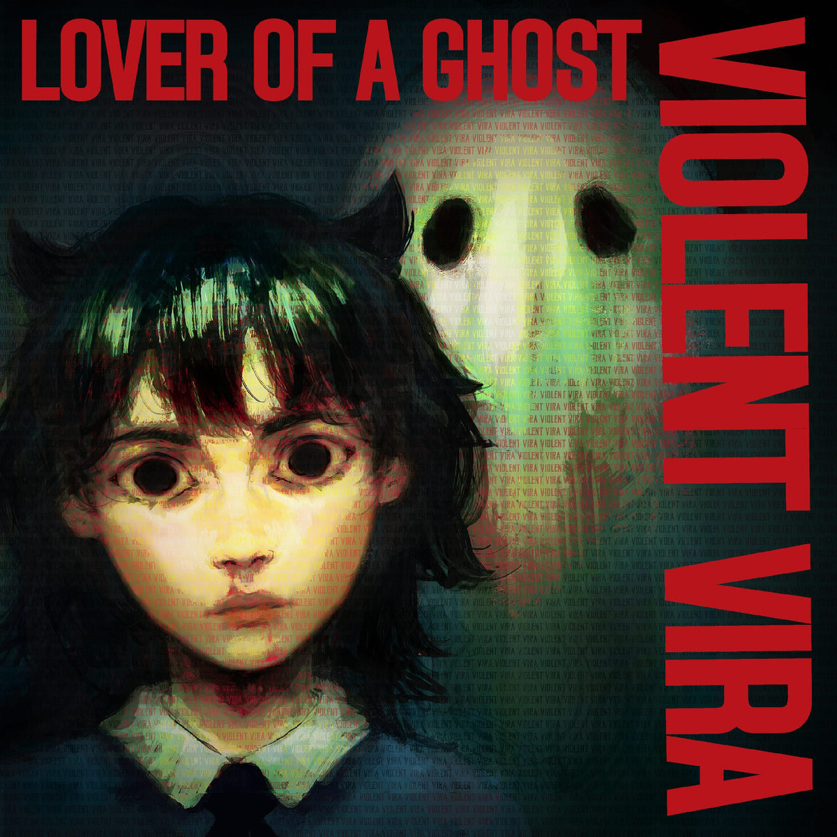 Album cover with a stylized illustration of a person with a ghostly face and text 'Lover of a Ghost' and 'Violent Viral'.
