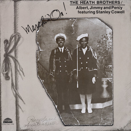 Album cover featuring a vintage photo of two individuals in formal attire with text about The Heath Brothers and Stanley Cowell.