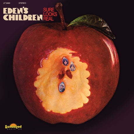 Album cover of 'Eden's Children - Sure Looks Real' with a red apple graphic.