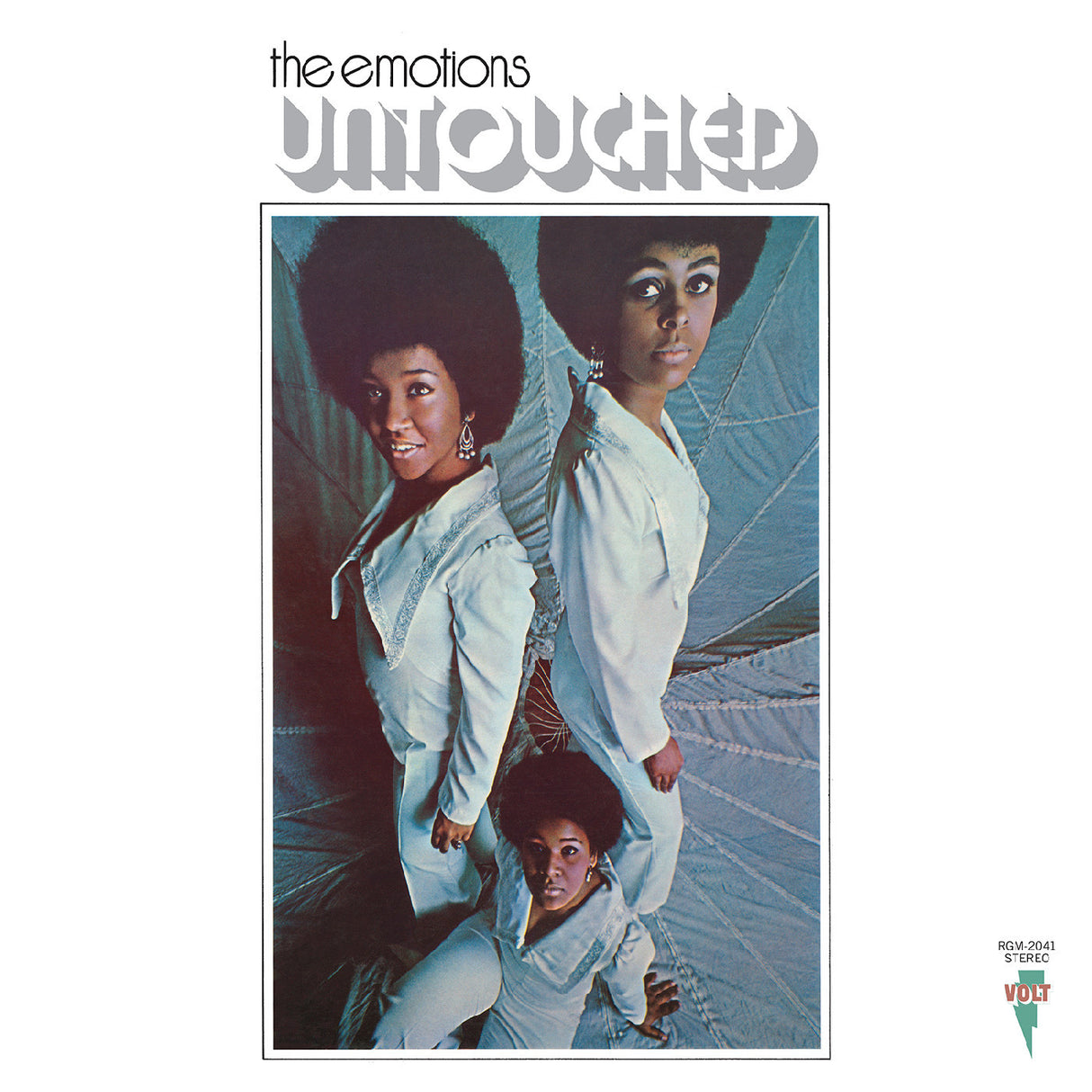 Album cover of 'Untouched' by The Emotions featuring three women in white outfits.