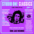 Album cover for 'Studio One Classics' featuring a purple background with text and a silhouette of a person.