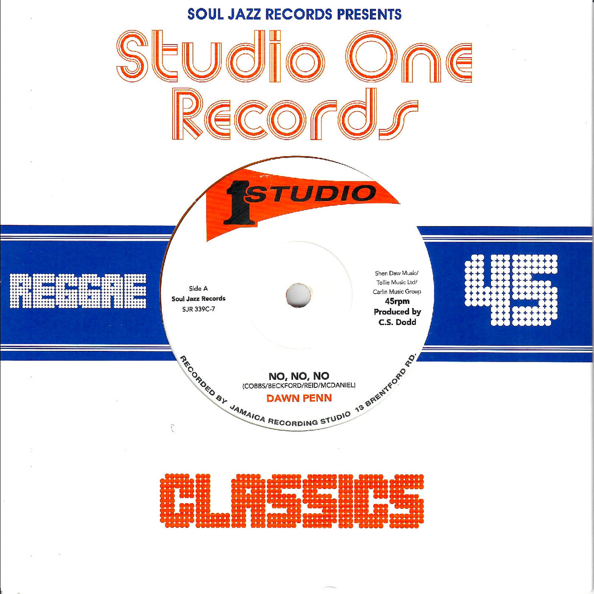 Album cover for Studio One Records Reggae Classics featuring a vinyl record design.