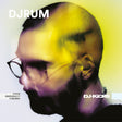 A stylized square cover image featuring a close-up side profile of a bearded man wearing glasses, overlaid with a yellow and purple translucent face wash or reflection effect. Large white text at the top reads DJRUM, and smaller text at the bottom left includes track codes; DJKICKS branding appears at the lower right.