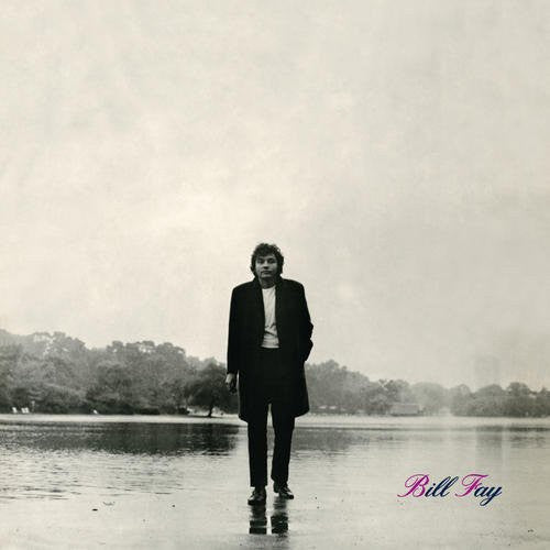 Album cover with a person standing on a foggy lake shore, featuring the name 'Bill Fay'.
