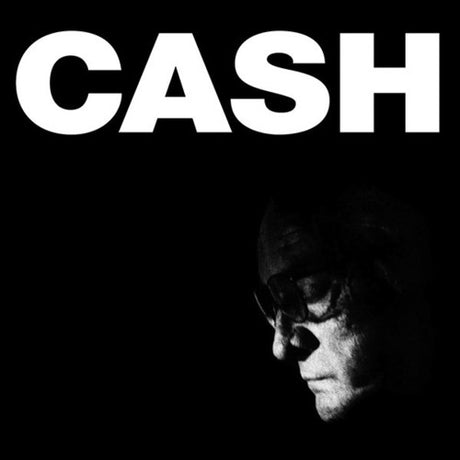Black and white album cover with 'CASH' text above a silhouette of a person.