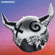 Album cover with a stylized face with horns and a 'X' over one eye, on a gradient background with 'HYPERYOUTH' at the top.