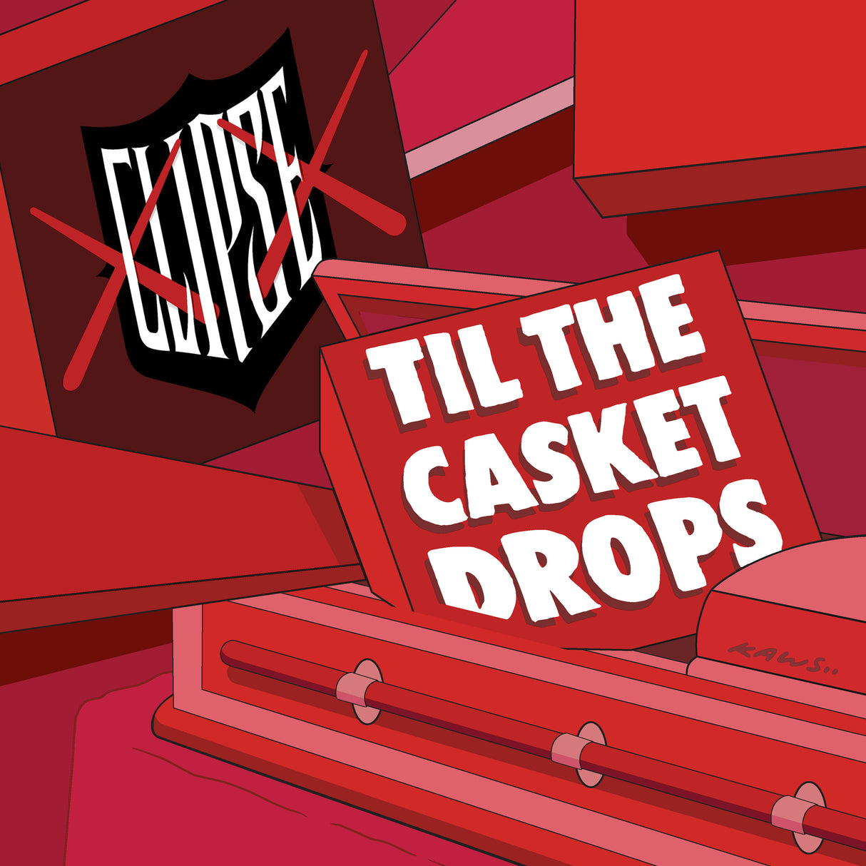 Red casket with 'Til the Casket Drops' text and 'Clipse' logo.