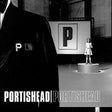 Black and white album cover featuring a figure in a suit standing in front of a large 'P' logo, with the band name 'Portishead' displayed prominently.