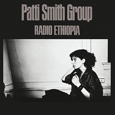 Album cover of 'Radio Ethiopia' by Patti Smith Group with a black and white photo of a woman.