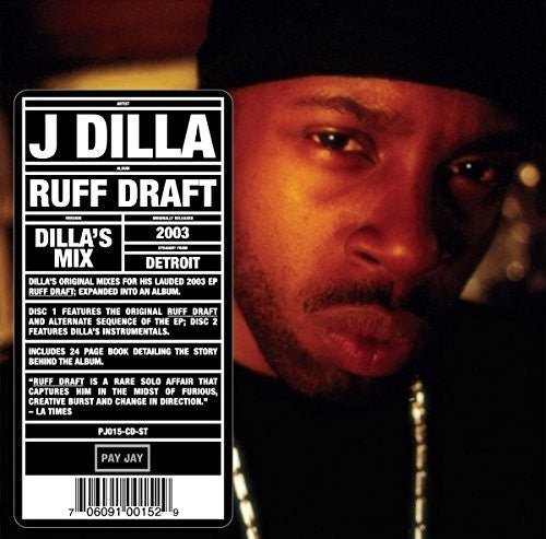 Album cover with J Dilla's face and text on a dark background