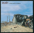 Album cover for Rush's 'A Farewell to Kings', featuring a man in historical clothing sitting on a throne in a ruined cityscape under a blue sky.