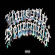 Album cover with colorful text on a black background