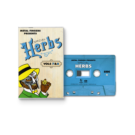 Cassette tape and cover with 'Special Herbs' branding on a white background