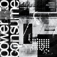 Black and white abstract design with text and patterns