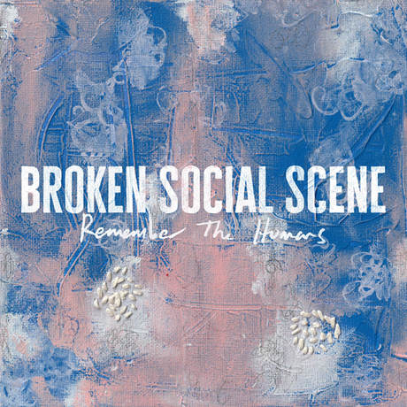 Album cover for 'Romantic Times' by Broken Social Scene with abstract blue and pink design.