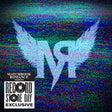Album cover with wings and text on a digital noise background