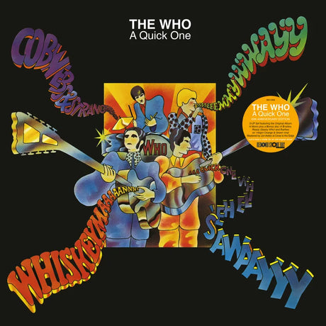 Album cover for 'The Who: A Quick One' with colorful text and band members.