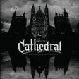 Album cover art for John Carpenter's 1982 film 'Cathedral', featuring a dramatic black-and-white illustration of a gothic cathedral reflected in the water below, with the title in a stylized gothic font.