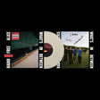 Radio Free Alice - What's In Between vinyl record album cover, featuring a cream-colored translucent vinyl disc with a red center label, flanked by the album artwork on a black background.