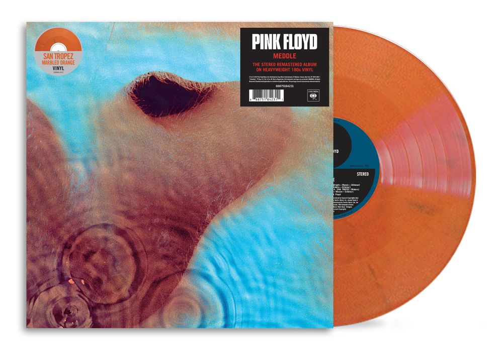 Pink Floyd - Madcap Touring Act vinyl record set, featuring the illustrated album cover sleeve and an orange translucent record partially pulled out, on a white background.