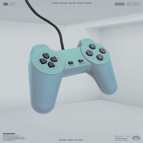 Light blue gaming controller on a white background
