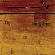 Wooden album cover with 'School's Out' by Alice Cooper, featuring signatures and doodles.
