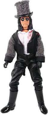 Action figure in a detailed costume with a top hat on a white background