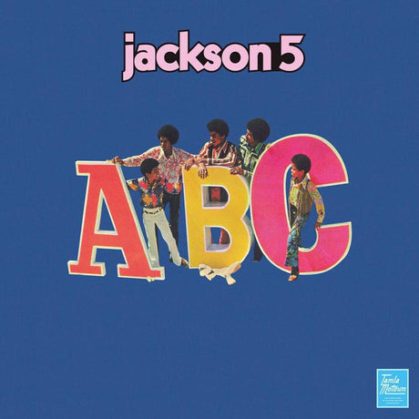 Album cover for 'ABC' by The Jackson 5 with four members holding large letters against a blue background.