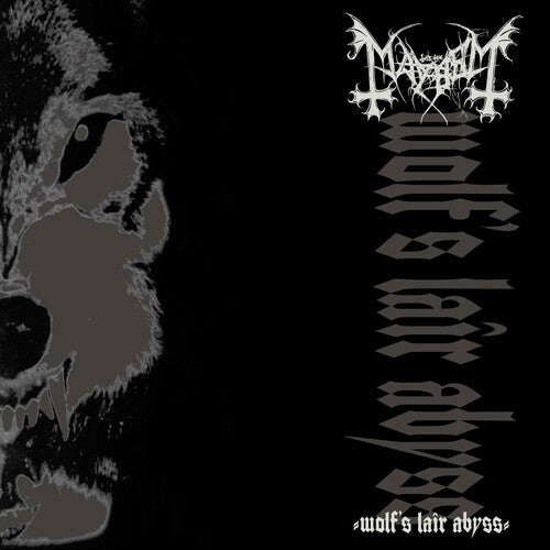 Album cover with wolf's head silhouette and text on a black background
