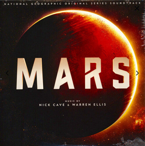 Album cover for 'Mars' soundtrack with a red planet design and text by National Geographic.