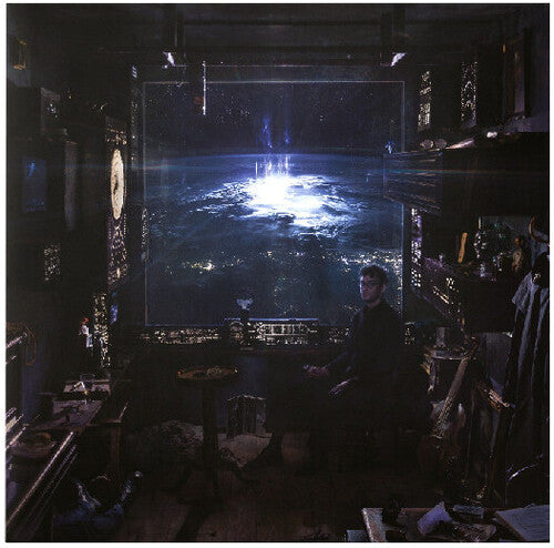 Person sitting in a futuristic control room looking out at Earth from space.