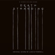 Promotional graphic for 'Death Stranding' game with title and creator's name on a black background