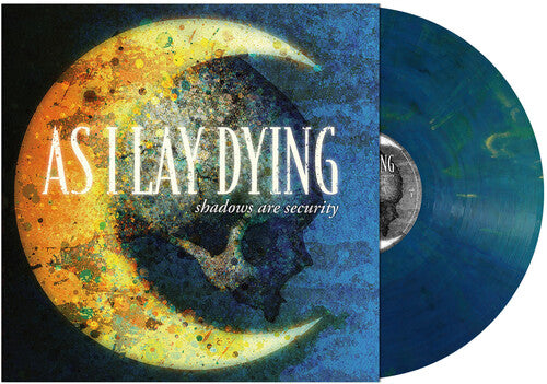Vinyl record with 'As I Lay Dying' album cover featuring a moon and skull design.