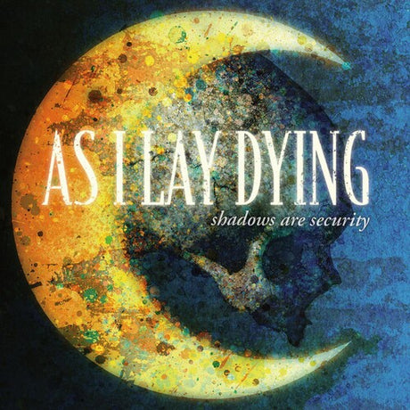 Album cover for 'As I Lay Dying' with a stylized moon and skull design.