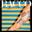 Album cover with 'BACCO' and a tattooed arm on a striped background