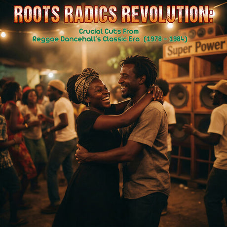 Album cover with a couple dancing in a crowd and text about reggae dancehall music.