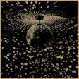 Abstract design with a central sphere and radiating patterns on a black background