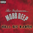 Album cover for 'Hell on Earth' by Mobb Deep with red background and parental advisory label.