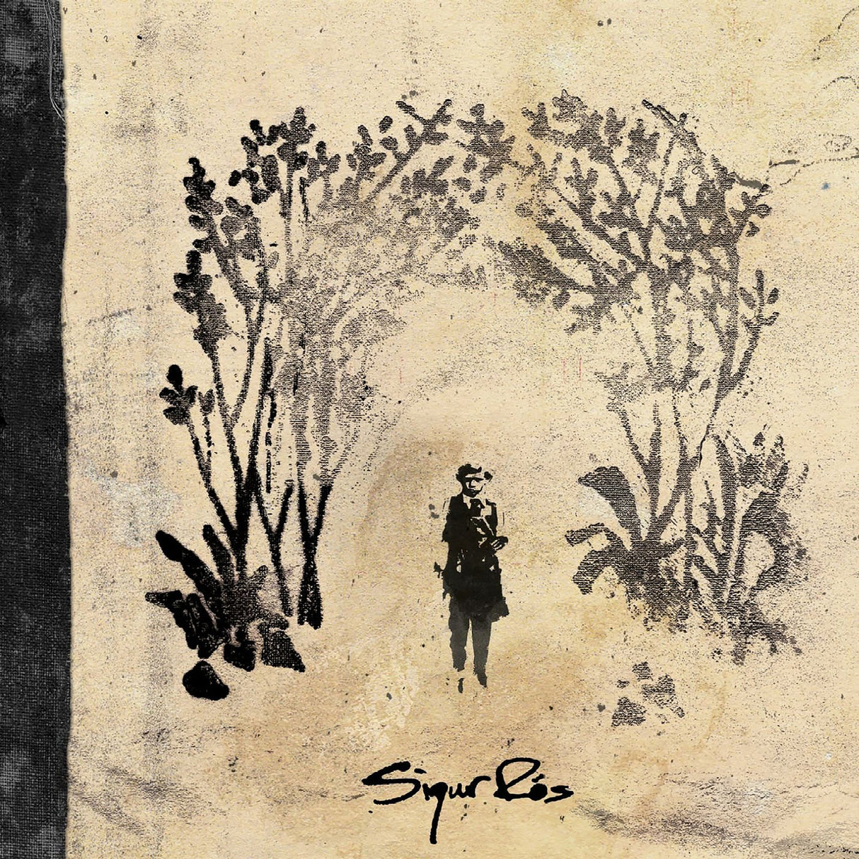 Album cover with a stylized illustration of a person walking through plants, featuring the band 'Sique Rés'.