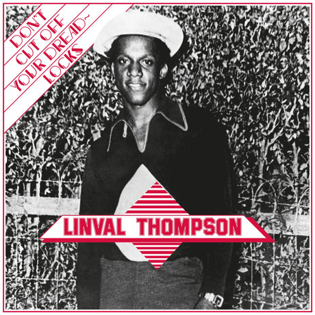 Album cover with a person wearing a sailor hat and text about hair care, featuring the name Linval Thompson.