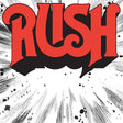 Red 'RUSH' logo on a black and white abstract background