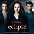 Promotional poster for 'The Twilight Saga: Eclipse' with three characters against a dark background.