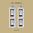 Album cover for Led Zeppelin Live EP with architectural design and 'LIVE' text on a beige background