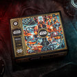 Star Wars puzzle box with colorful design on a dark background