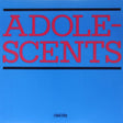 Album cover with 'ADOLESCENTS' in red text on a blue background