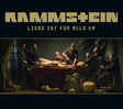 Album cover for Rammstein's 'Liebe ist fur alle da' with a group of people around a table.